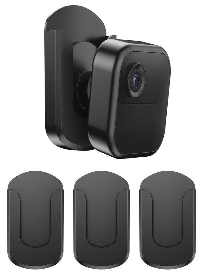 HOGEE 3 Pack Blink Camera No Drilling No Screws Wall Mount Bracket, Adhesive Blink Outdoor Camera Mount for Blink Outdoor 4 / Blink Mini/Mini 2 / Blink Indoor Cameras, Easy to Install (Black) - Image 1