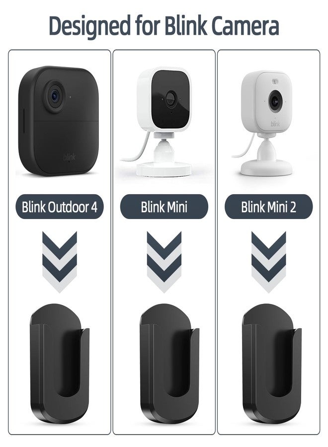 HOGEE 3 Pack Blink Camera No Drilling No Screws Wall Mount Bracket, Adhesive Blink Outdoor Camera Mount for Blink Outdoor 4 / Blink Mini/Mini 2 / Blink Indoor Cameras, Easy to Install (Black) - Image 2