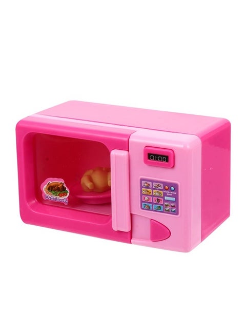 Microwave Girls Kitchen Toy Mini Microwave Oven for Boys and Girls Sturdy Material Pink Excellent for Miniature Decor