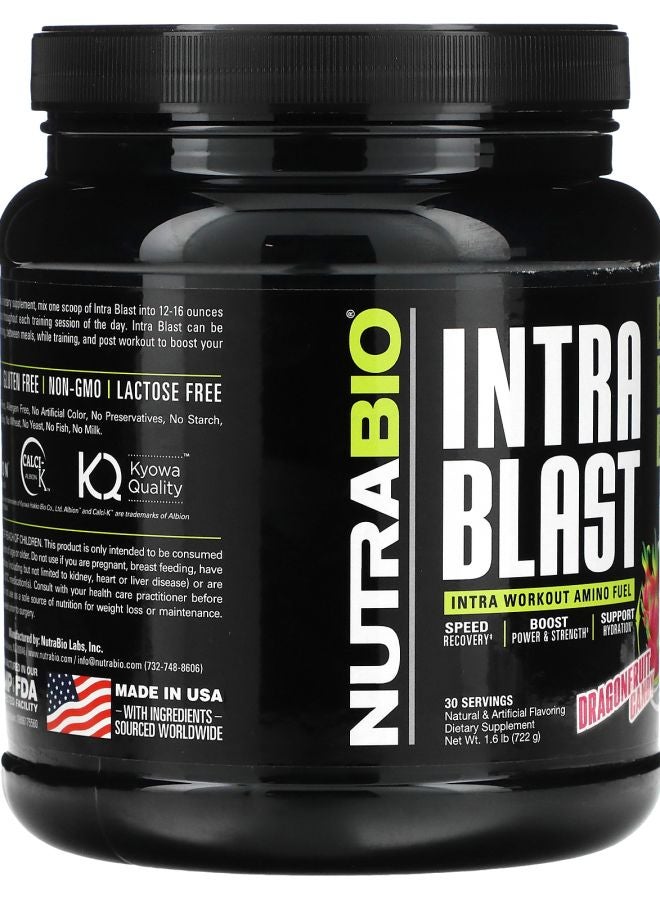 NutraBio Intra Blast Intra Workout Amino Fuel Dragonfruit Candy 1.6 lb (722 g) - Image 2