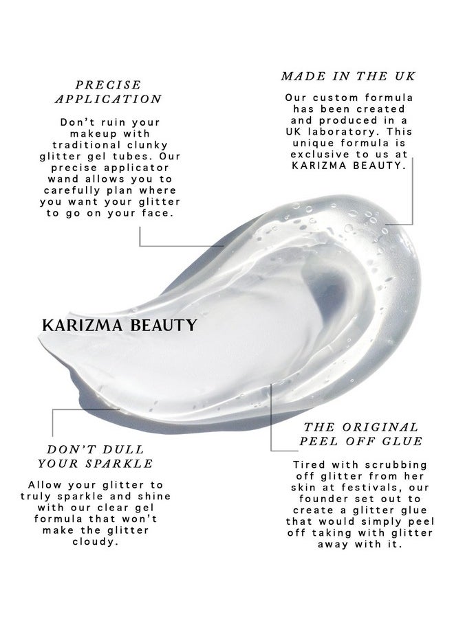 KARIZMA - Cosmetic Glitter Glue, The Original Peel Off Formula. KARIZMA Beauty. Face Chunky Glitter Glue Adhesive Body Cosmetic Makeup Glitter Primer - Image 1