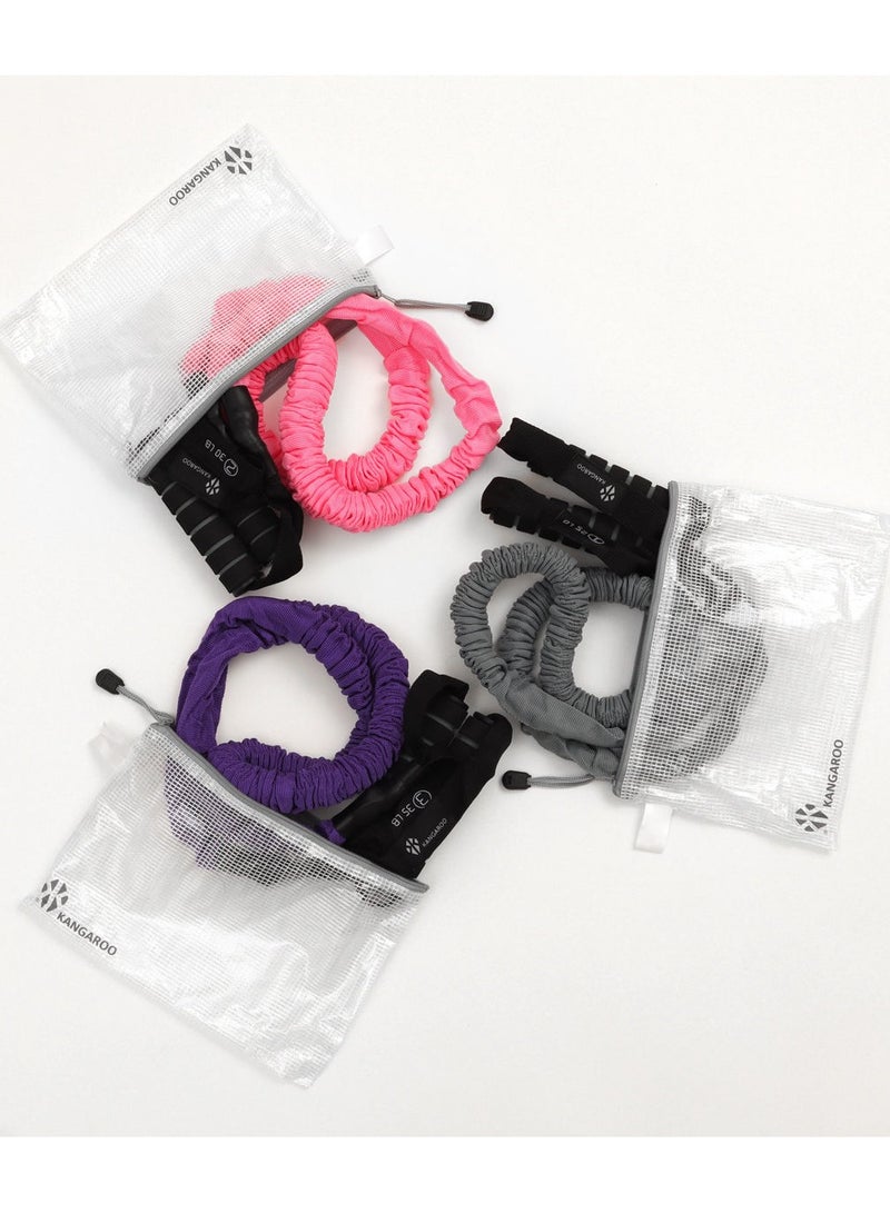 كانجرو حبل المقاومة كانجرو مفرد باللون الوردي – مقاومة عادية، مطاط نقي، مغلف بقماش البوليستر، للتمارين الرياضية والقوة والتدريب المنزلي - Image 4