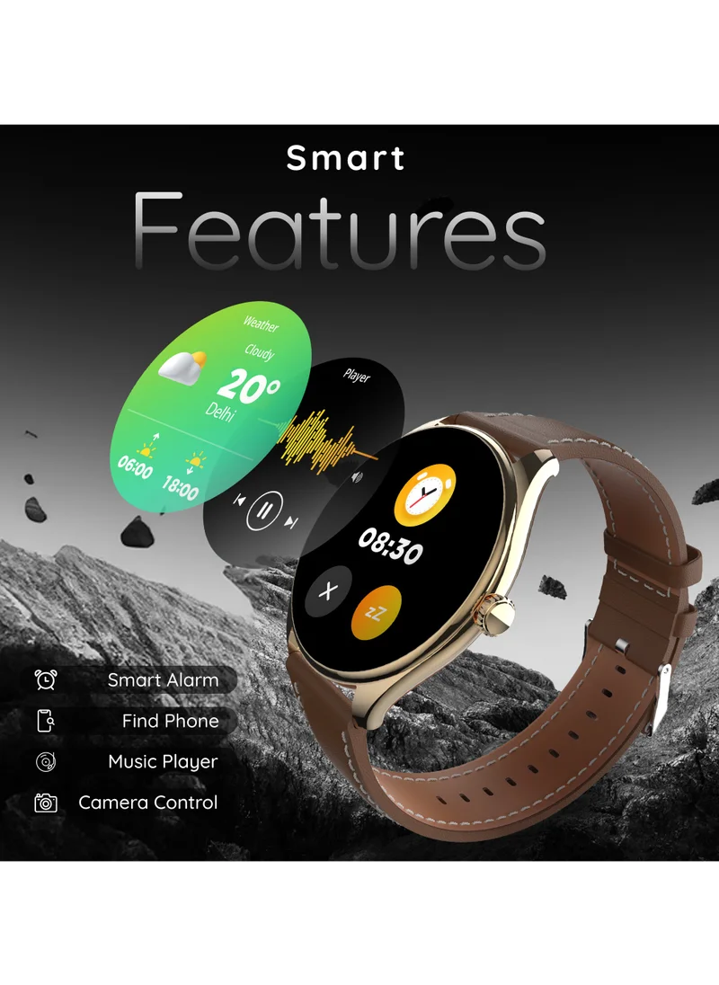 Pebble Royale Legend 1.43" AMOLED Display, Slimmest Design, Bluetooth Calling, Premium Built, Always On Display, Multi Sports Mode, Health Suite, Smart Calculator