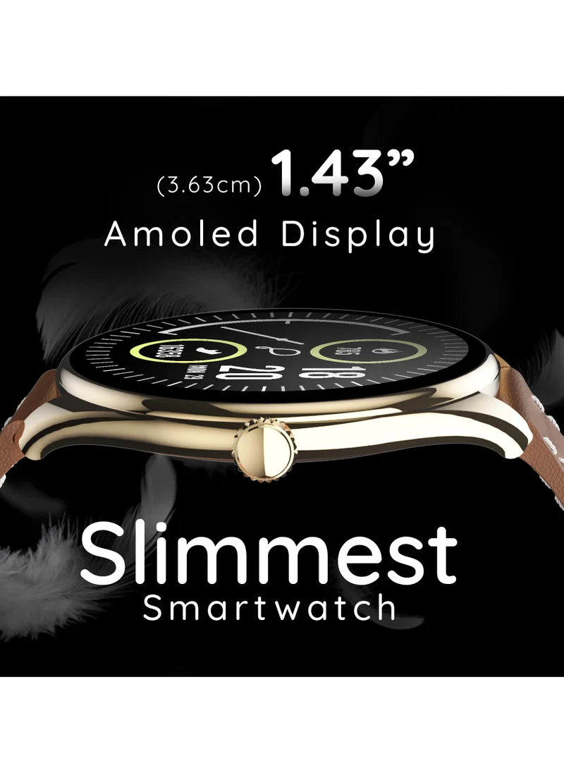 Pebble Royale Legend 1.43" AMOLED Display, Slimmest Design, Bluetooth Calling, Premium Built, Always On Display, Multi Sports Mode, Health Suite, Smart Calculator