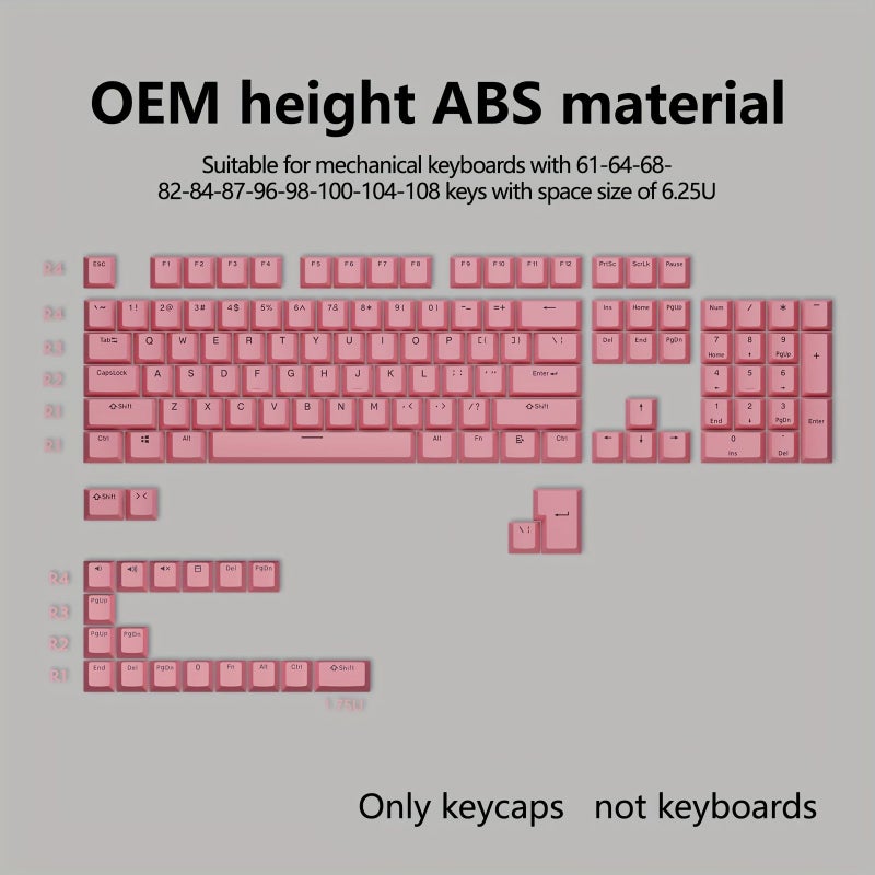 Translucent Dual Color Injection Keycaps 125 Keys Set Dark Blue OEM ABS - Image 4