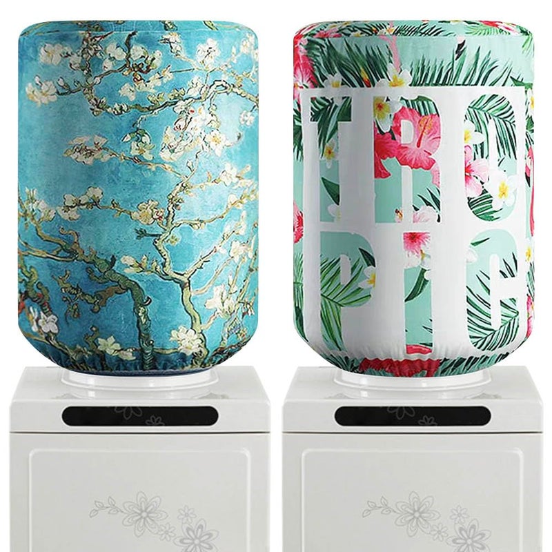 2 Pieces Water Dispenser Barrel Dust Cover for 5 Gallons Bottle Reusable Fabric Dust Proof Cover for Water Cooler Furniture Covers Protector Decor for Home OfficeFlamingo