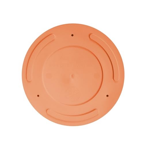 Bloem Mathers 8" Muted Terra Cotta Round Modern Resin Garden Planter Pot with Drainage Holes and Removable Saucer Tray Included - Image 5
