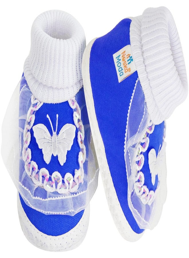 Neska Moda Baby Girls Booties For 6 to 12 Months (Blue) - Image 3