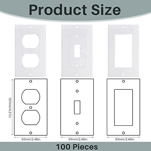 Tondiamo 100 Pcs Outlet Insulation and Draft Sealers Foam Insulation Pads Electrical Outlet Light Switch Covers Wall Gasket (White) - Image 2