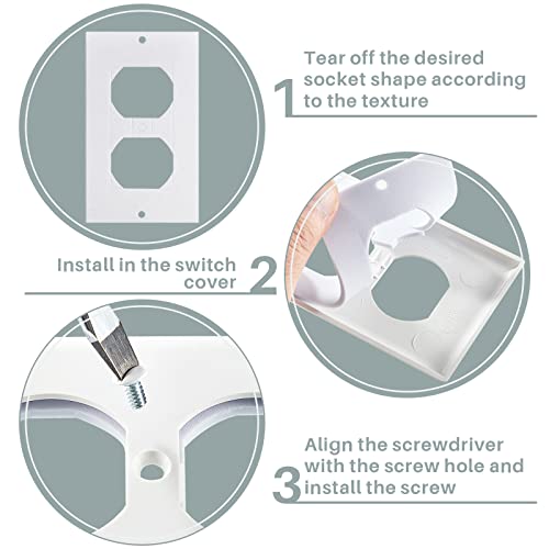 Tondiamo 100 Pcs Outlet Insulation and Draft Sealers Foam Insulation Pads Electrical Outlet Light Switch Covers Wall Gasket (White) - Image 3