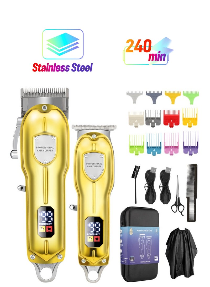 سوركر مجموعة ماكينة حلاقة شعر الرجال المهنية، ماكينة قص الشعر للرجال، ماكينة قص لحى، قابلة للشحن بدون سلك، مجموعة العناية بالشعر، شاشة LED، قابلة للشحن عبر USB - Image 1