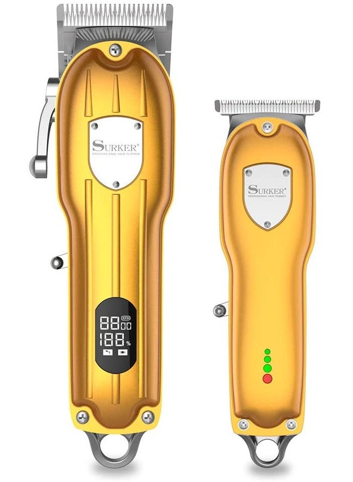سوركر مجموعة ماكينة حلاقة شعر الرجال المهنية، ماكينة قص الشعر للرجال، ماكينة قص لحى، قابلة للشحن بدون سلك، مجموعة العناية بالشعر، شاشة LED، قابلة للشحن عبر USB - Image 2