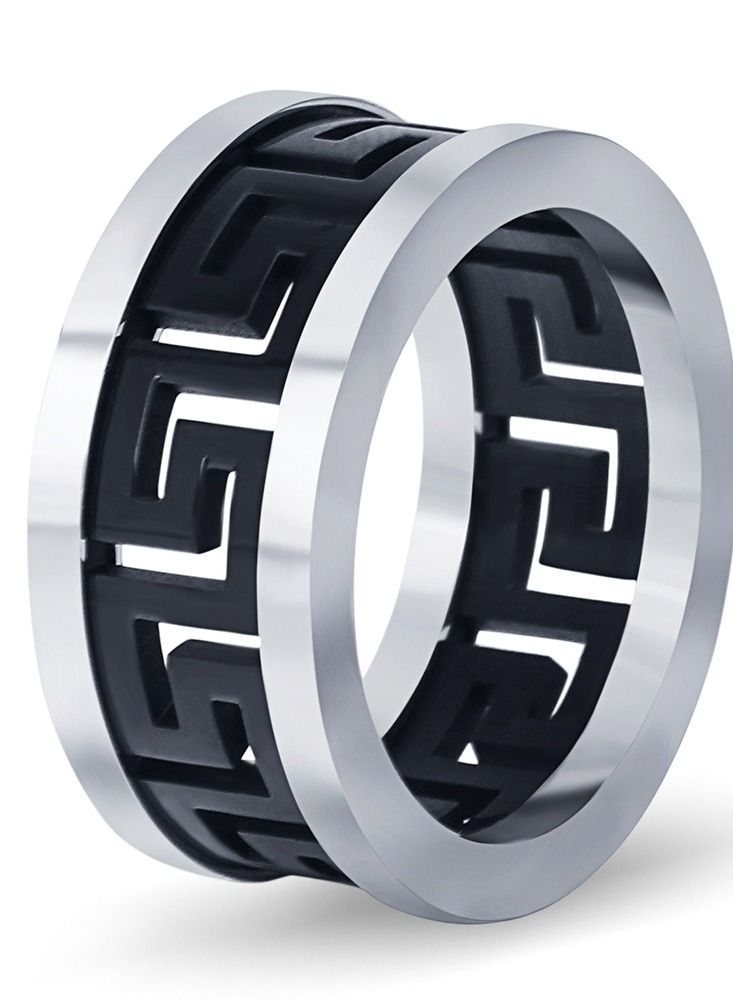 Loquat Stainless Steel Solid Polished Signet Ring