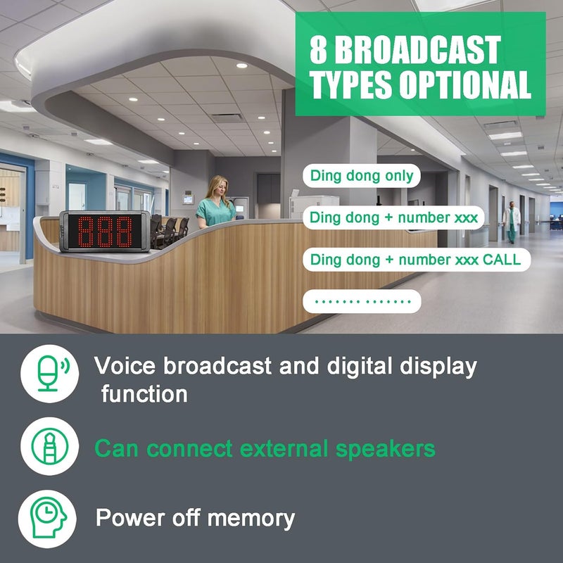 CYSSJF Queuing Wireless Call System, Customer Waiting Number, Queue Management Pager, Used for Restaurant/Hospital/Bank/Factory/Karaoke/Coffee Shop/Cat Bar Shop, Arabic Broadcasting - Image 3
