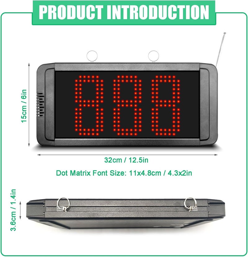 CYSSJF Queuing Wireless Call System, Customer Waiting Number, Queue Management Pager, Used for Restaurant/Hospital/Bank/Factory/Karaoke/Coffee Shop/Cat Bar Shop, Arabic Broadcasting - Image 5
