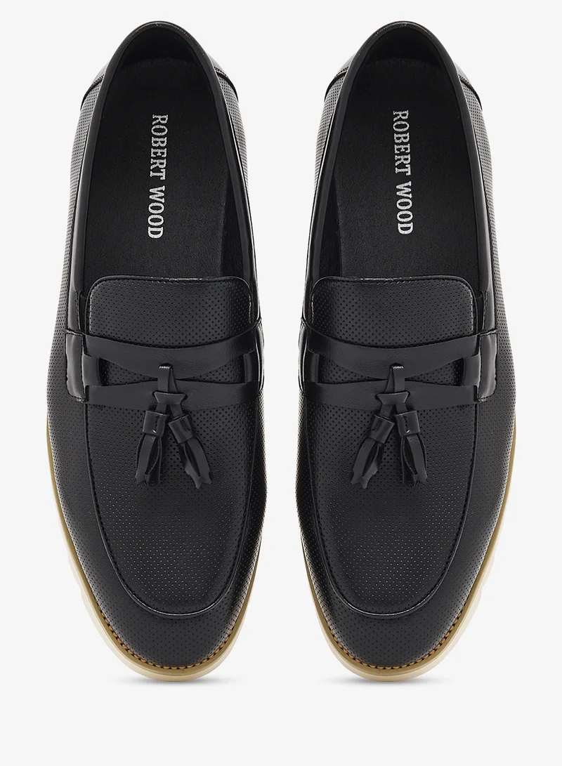 Robert Wood Ripple Tassel Detail Casual Slip Ons