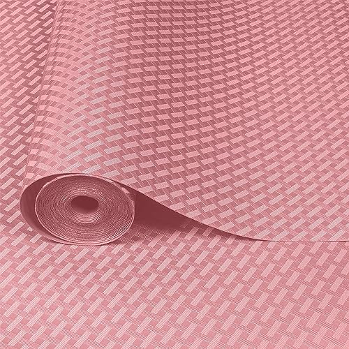 KAYJEN Ethylene Vinyl Acetate Food Grade EVA Anti Slip Washable Matsheet For Fridge, Kitchen, Drawer, Shelf Liner, Table (Peach Crossed Stripe, 45 Cm X 1.5Meter) - Image 1