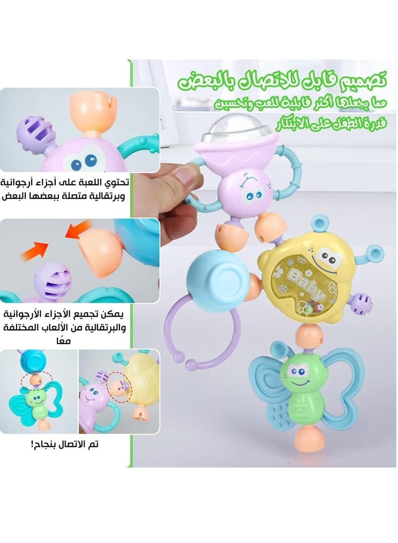 7-Piece Baby Rattle Set Soft Rubber Sensory Toys for Infants and Newborns (Green) - Image 4