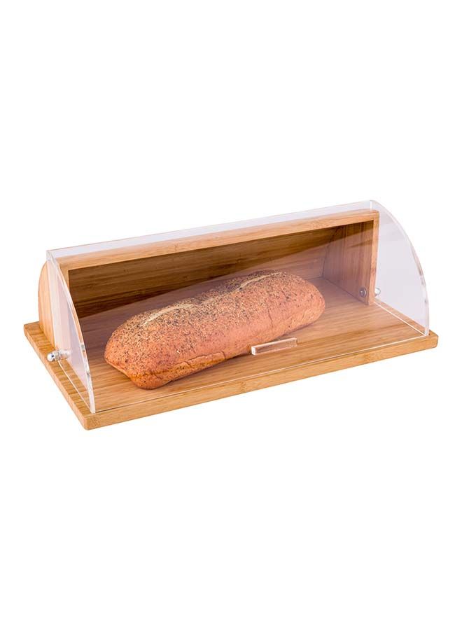 Restaurantware 20 x 11.5 x 6.5 Inch Bread Box, 1 Clear Lid Wooden Bread Box - Shatter-Proof, Chip-Resistant, Natural Bamboo Roll Top Bread Box, For Ktchen Countertop, Stores Food  - Image 4