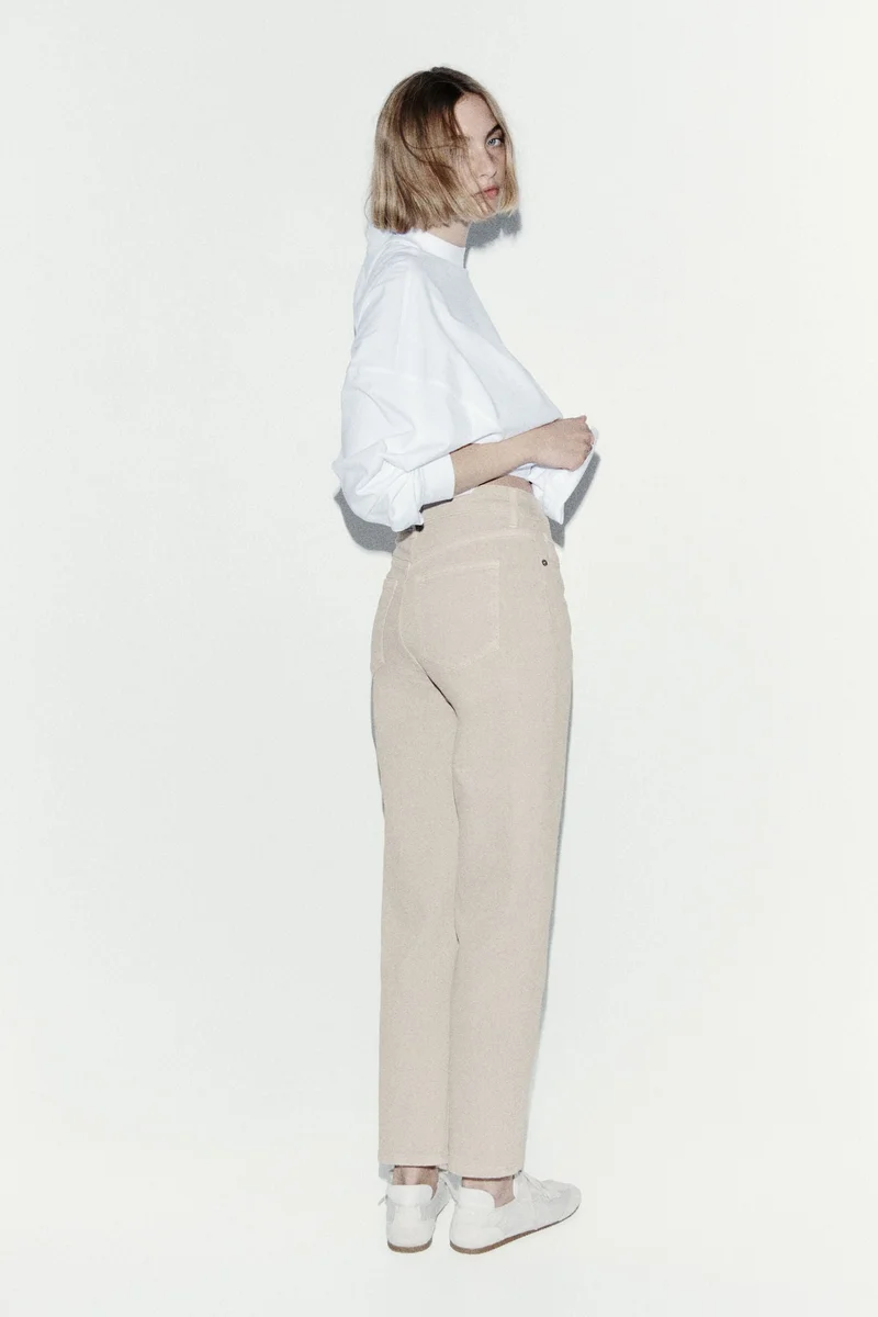 اتش اند ام جينز موم بطول الكاحل وخصر مرتفع بقصّة سلِم