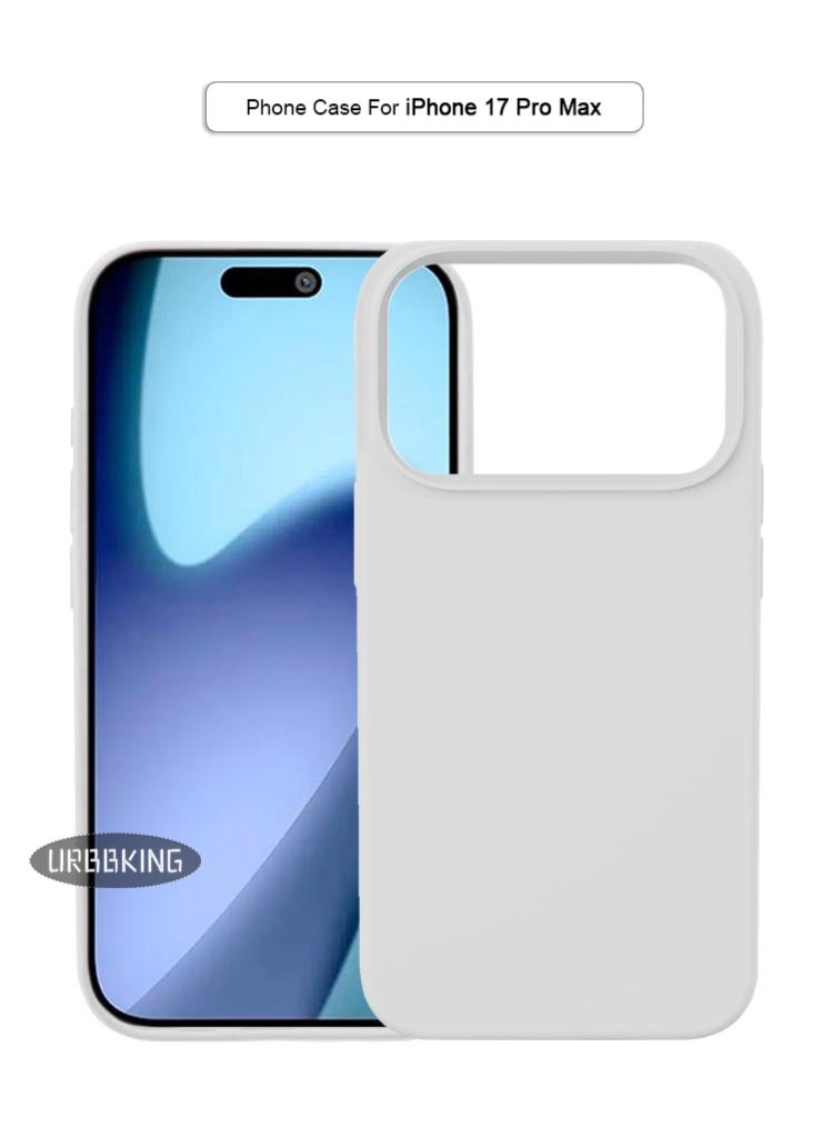 يوارب كينج متوافق مع iPhone 17 Pro Max غطاء حماية السيليكون السائل الأبيض - Image 1