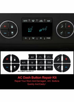 SYOSI AC Dash Button Repair Sticker for Chevy, Car Replacement Part Fixing Ruined Faded Control Radio Decal SUV Truck Accessories（6 Packs ）  - Image 3