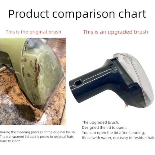 Sionlan Upgraded 5.3in 1400B Little Green Machine Multi-Purpose Tools Stair Brush Replacement Parts Compatible for 4075 3194 3353 2458 3588F 1986 1425 2513E 3624 Tough Stain Brush Tool Attachments(Black 1+2) - Image 4