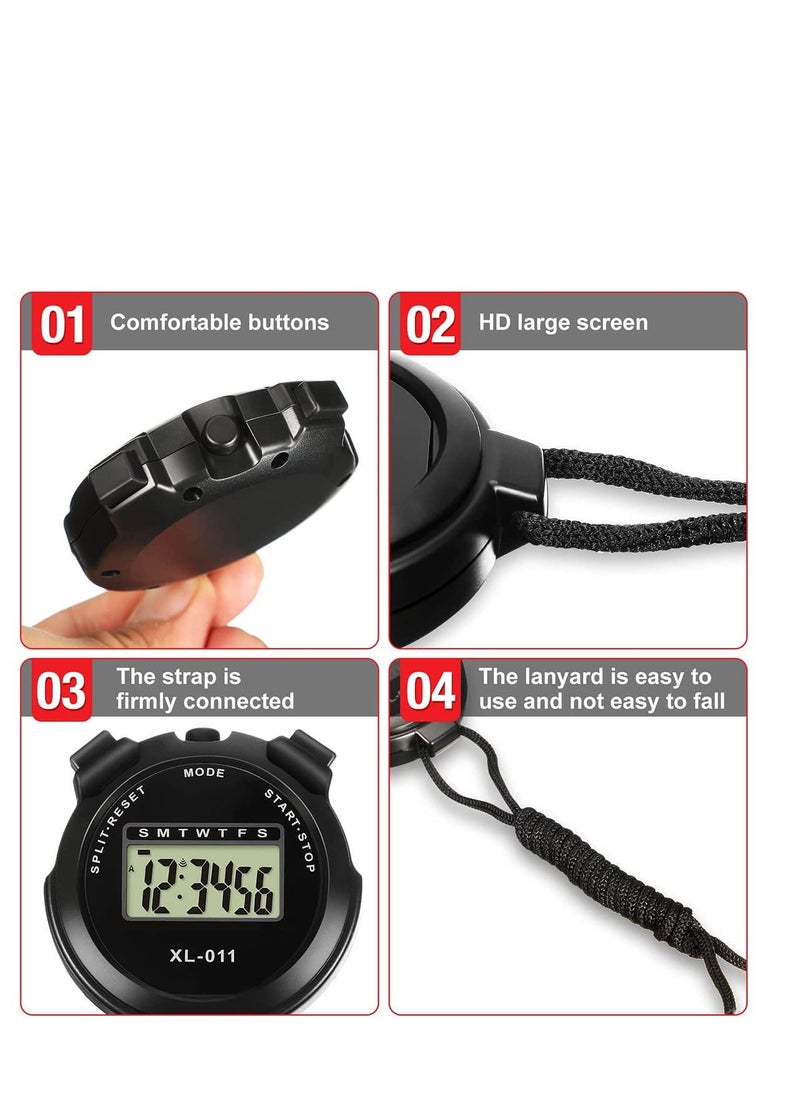 SYOSI - Sports Stopwatch Timer 3 Pieces Multi Function Sport Digital Stopwatch Large Display with Date Time and Alarm Function Shockproof Waterproof Sport Stopwatch for Swimming Running Sports Training - Image 1