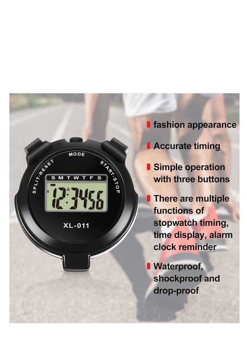 SYOSI - Sports Stopwatch Timer 3 Pieces Multi Function Sport Digital Stopwatch Large Display with Date Time and Alarm Function Shockproof Waterproof Sport Stopwatch for Swimming Running Sports Training - Image 1
