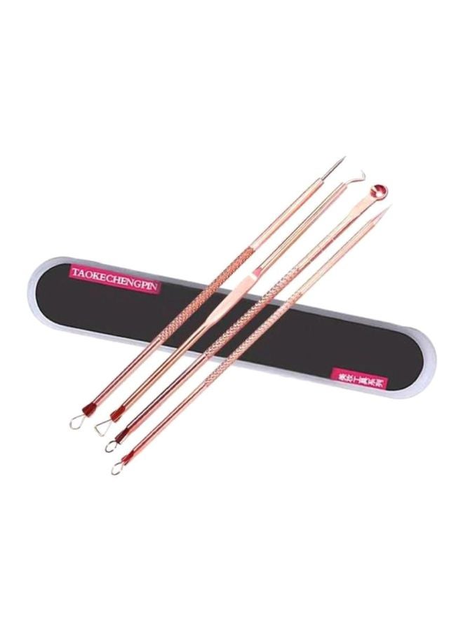 docooler 4-Piece Beauty Makeup Blackhead Remover Tool Set Rose Gold/Silver - Image 1