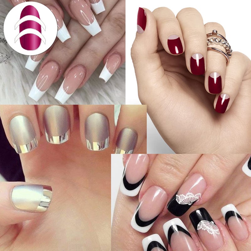 TailaiMei 1752 Pieces 3 Designs French Manicure Nail Art Stickers, Self-Adhesive Nail Tips Guides for DIY Decoration Stencil Tools (36 Sheets) - Image 4