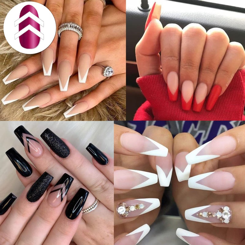 TailaiMei 1752 Pieces 3 Designs French Manicure Nail Art Stickers, Self-Adhesive Nail Tips Guides for DIY Decoration Stencil Tools (36 Sheets) - Image 5