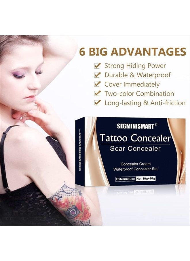 SegMiniSmart - Tattoo Concealer,Concealer To Cover,Waterproof Tattoos Cover Up Makeup Concealer Set,Tattoo Scar Birthmarks Vitiligo,Waterproof Concealer - Image 1