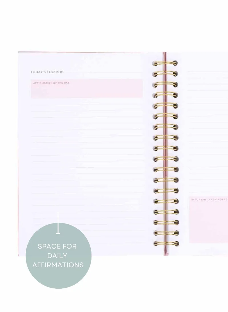 Prickly Pear Achievher B5 Size Affirmation Notebook, Textured Paper Cover, Hardback, Ringbound