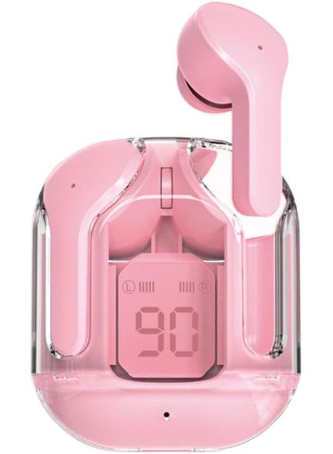 سماعات أذن لاسلكية بلوتوث عازلة للضوضاء- متوافقة مع ايفون واندرويد- مع علبة شحن بشاشة عرض ديجيتال (وردى) - Image 1