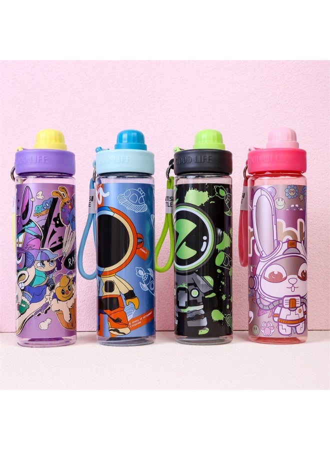 HI-FINE Cute Water Bottle for School Kids, BPA Free Tritan & Leak Proof & Easy Clean & Carry Handle, 16.8oz/ 480ml Green - Image 3
