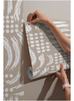 Home Gallery Despina Light Beige Fabric Wallpaper Covers An Area ​​Up To 4.2Mx3M With Adhesive  And Smoothing Tool  - Image 5