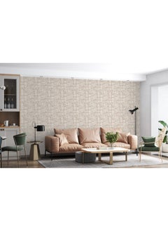 Home Gallery Despina Light Beige Fabric Wallpaper Covers An Area ​​Up To 4.2Mx3M With Adhesive  And Smoothing Tool  - Image 3