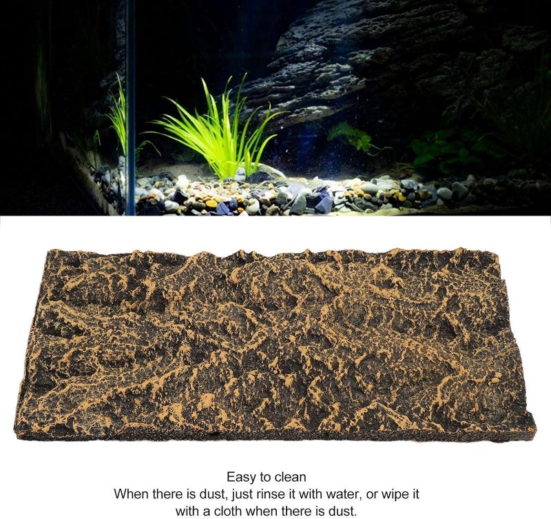 Rock Terrarium Background Board, Reptile Tank Background, High Simulation PU Habitat Climbing Decoration with Clear Texture for Rainforest Aquarium and Fish Tank (26.5 * 12.5cm) - Image 4