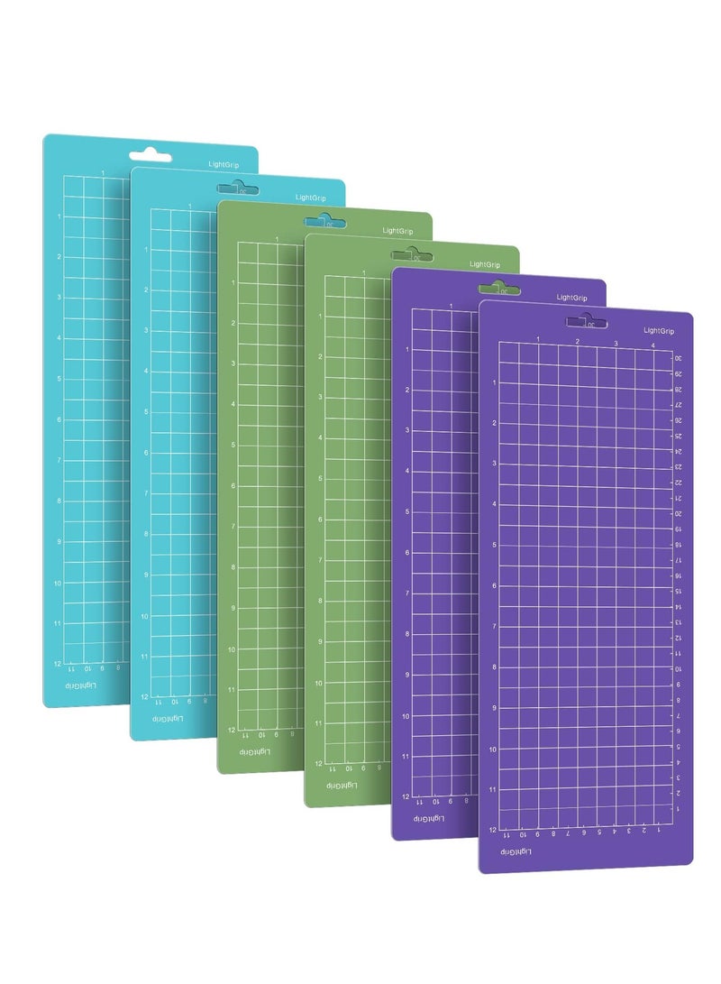 SOLARAE مجموعة متنوعة من حصائر القطع لجهاز كريكت جوي، (4.5” × 12” 4.5” × 6.5”) 6 قطع حصائر لاصقة حصائر قطع بمقبض مخصص مجموعة حصائر قطع مختلطة لاصقة لملحقات كريكت جوي - Image 1
