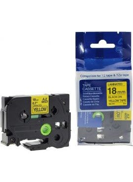 Brother P-Touch Compatible Yellow Label 18 Mm Tze-Tape Aze641 