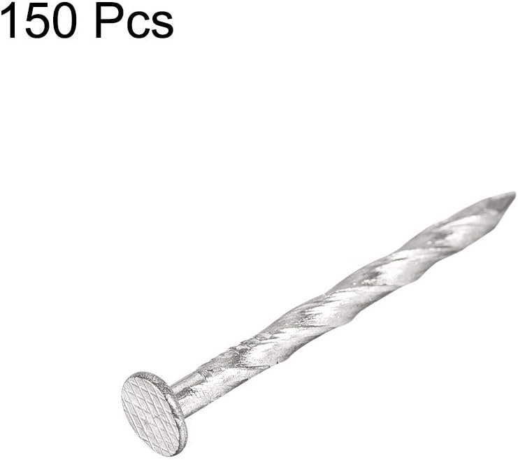 uxcell Spiral Deck Nails Stainless Steel Nail Spiral Shank 32mmx2mm(LxD), 150 Pcs - Image 1