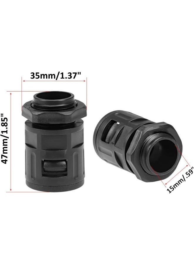 Biella Biella 5PCS PVC Conduit Flexible Adaptor (Clip Type) â€“ 20mm Cable Gland Connector for Corrugated Tubing, Quick-Install Electrical Fittings for Panels & Enclosures  - Image 2