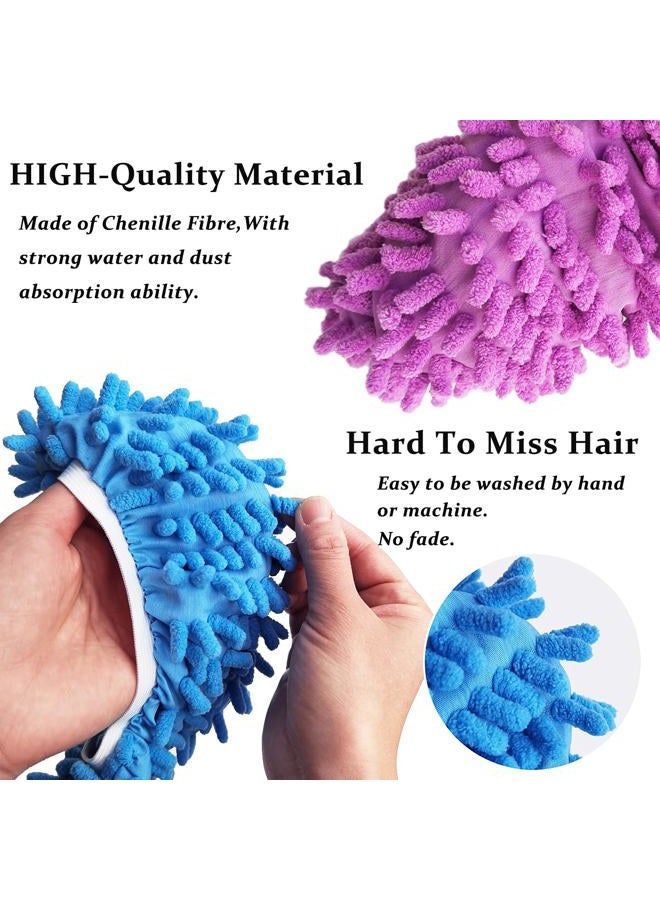 BAIDOON 4 Pcs Shoes Cover Dust Duster, Washable Mop Slippers Shoes for Floor Cleaning, Reusable Microfiber Duster Mops for House, Office, Bathroom, Kitchen Cleaning (2Pairs) - Image 3