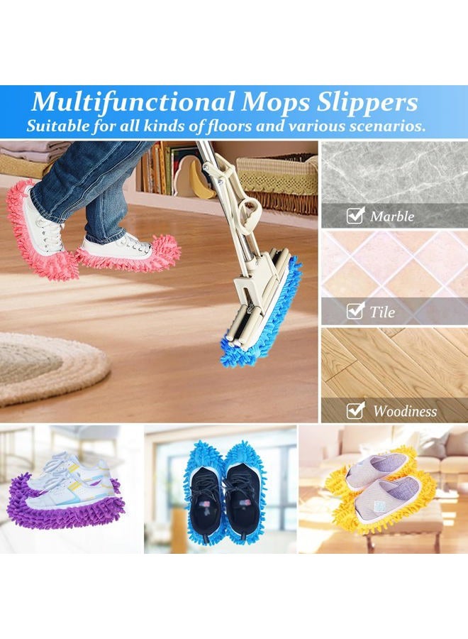 BAIDOON 4 Pcs Shoes Cover Dust Duster, Washable Mop Slippers Shoes for Floor Cleaning, Reusable Microfiber Duster Mops for House, Office, Bathroom, Kitchen Cleaning (2Pairs) - Image 4