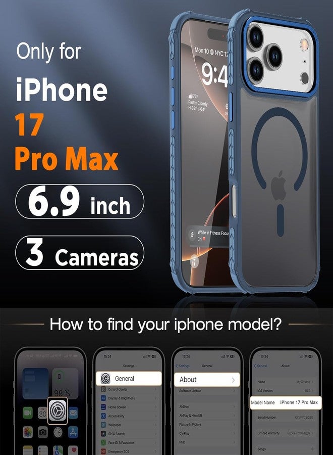 DEERLAMN Strong Magnetic Case for Phone 17 Pro Max 6.9-Inch,[Compatible with Magsafe] Translucent Matte Slim Shockproof Protective Phone Cover for Women Men-Forest Blue - Image 2