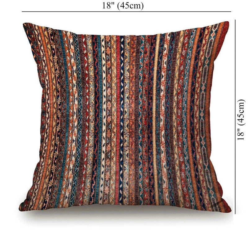 Solekla Turkish Style Pillow Cover 18x18 Inch, Vintage Persian Oriental Turkish Carpet Pattern Decorative Pillow Case Home Decor Square 18x18 Inches Pillowcase - Image 4