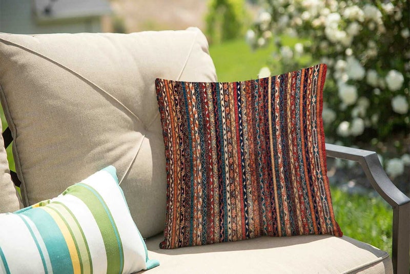 Solekla Turkish Style Pillow Cover 18x18 Inch, Vintage Persian Oriental Turkish Carpet Pattern Decorative Pillow Case Home Decor Square 18x18 Inches Pillowcase - Image 3