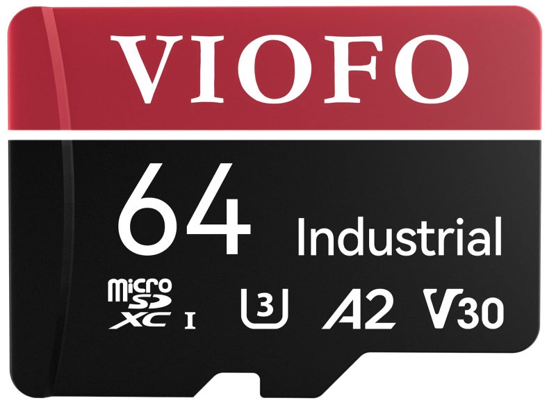 VIOFO 64GB Industrial Grade microSD Card, U3 A2 V30 High Speed Memory Card with Adapter, Support Ultra HD 4K Video Recording - Image 1