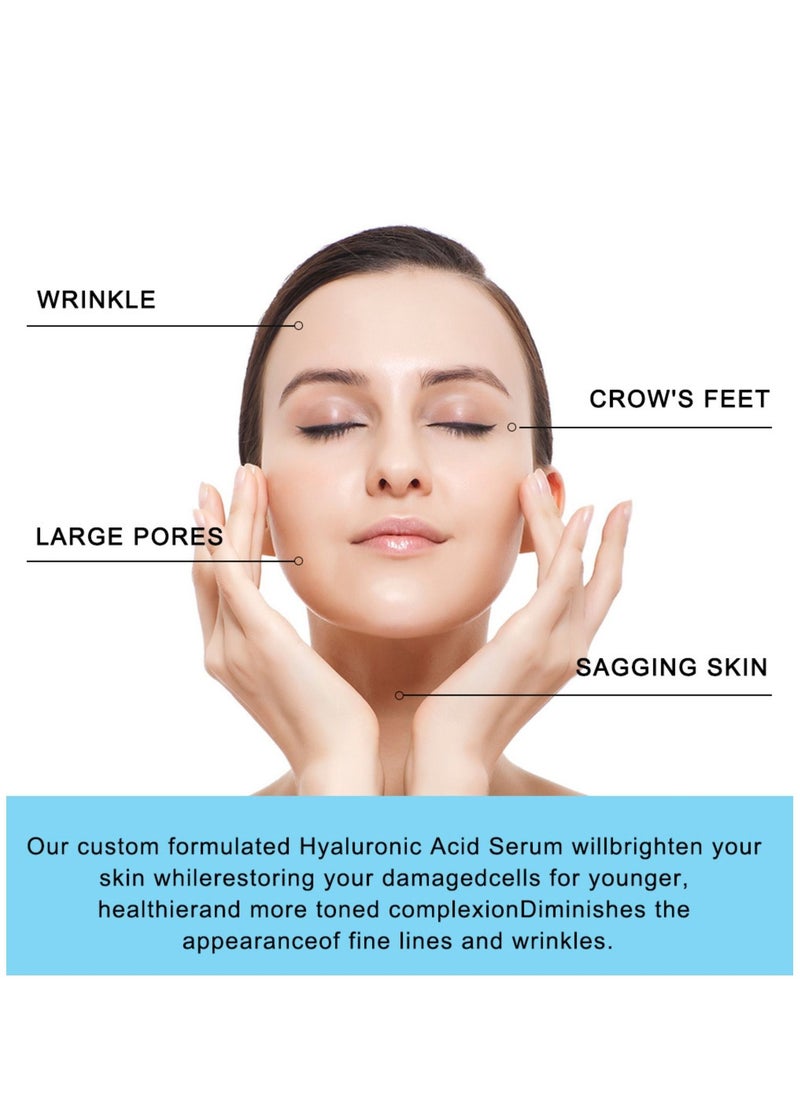 ELBBUB - Hyaluronic Acid Serum Moisturizing Wrinkle Serum for Erasing Fine Lines and Wrinkles Soft Hydrating Easy Absorption Anti Aging Serum Perfect Hydrating Serum for Face and Dry Skin Face Serum 30ml - Image 1